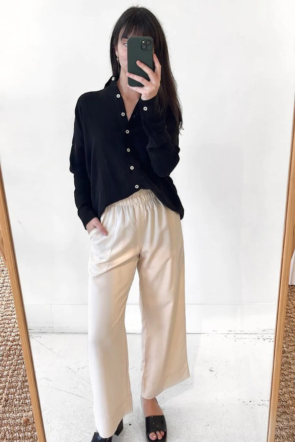 Natalie Busby Closet Hero in Cupro Black