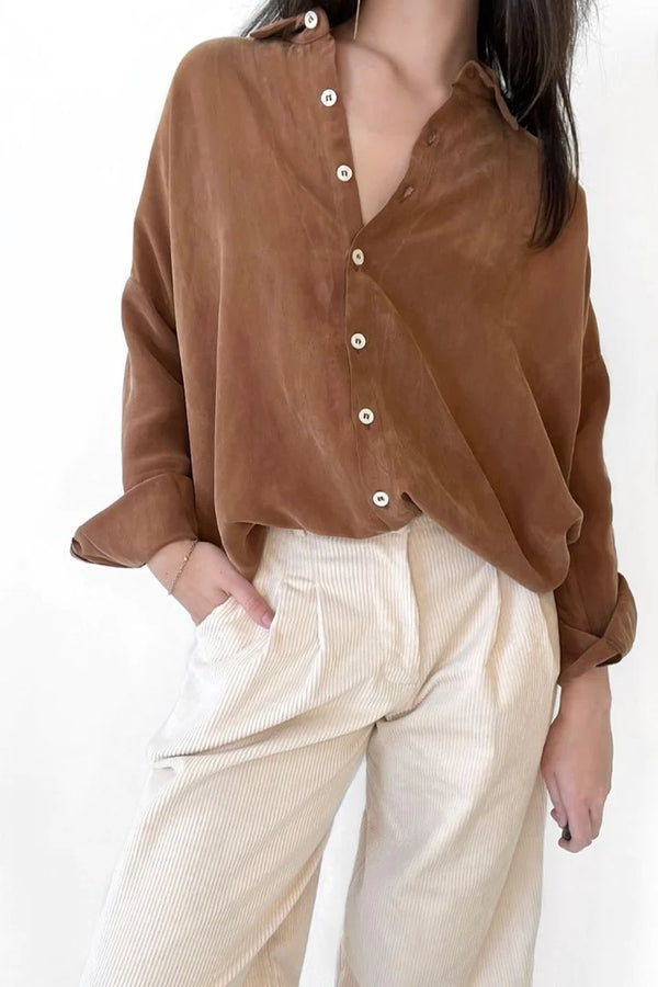 Natalie Busby Closet Hero in Cupro Coffee