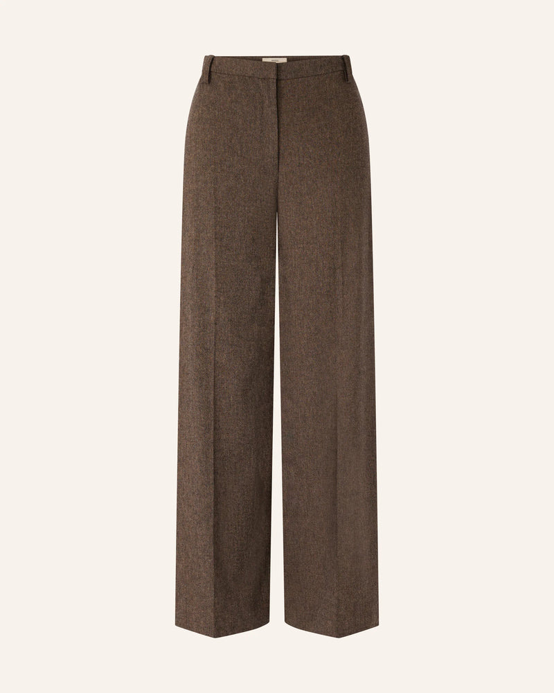 Sessun Aldiwool Straight Pleated Pants in Warm Stone