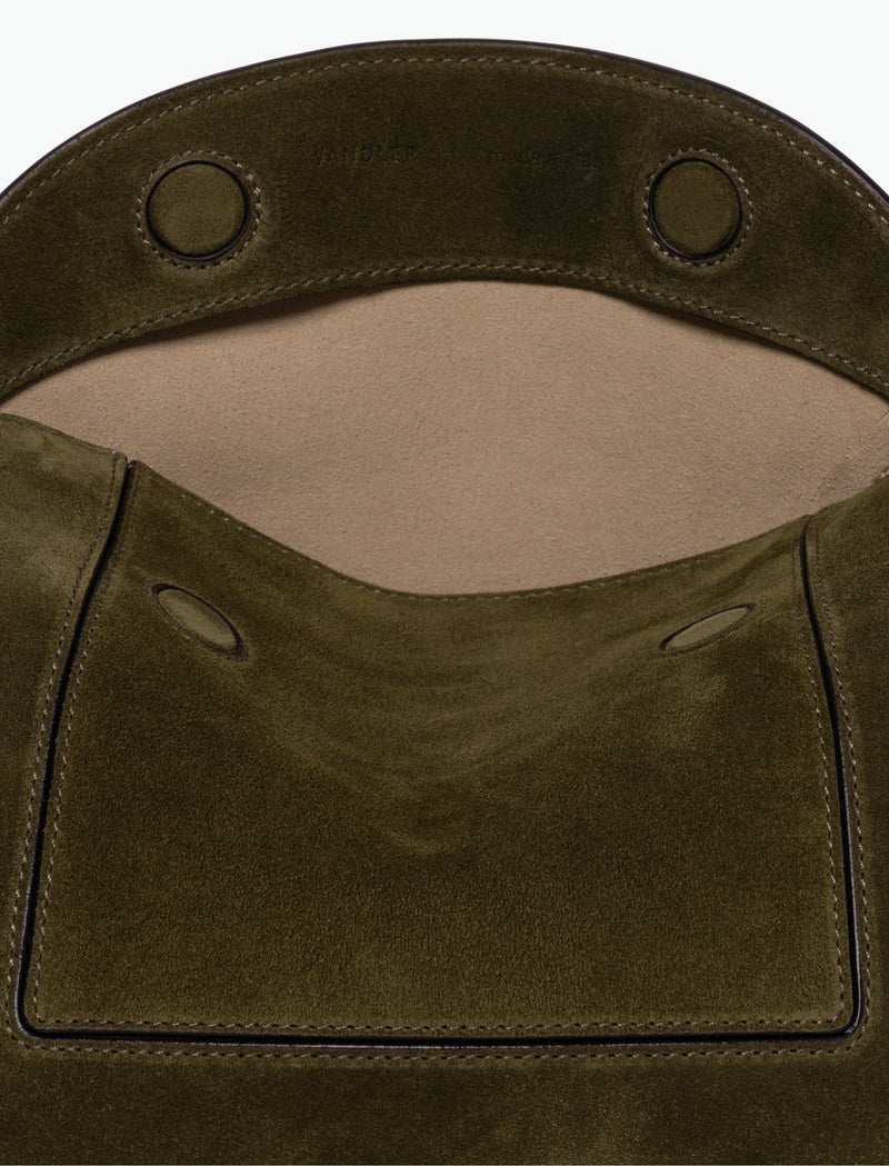 Wandler Penelope Slouch Shoulder Bag in Olive Suede