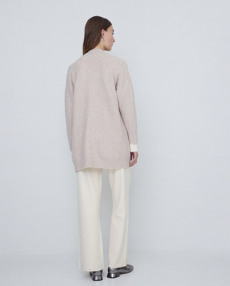 Yerse Cotton Cardigan in Taupe