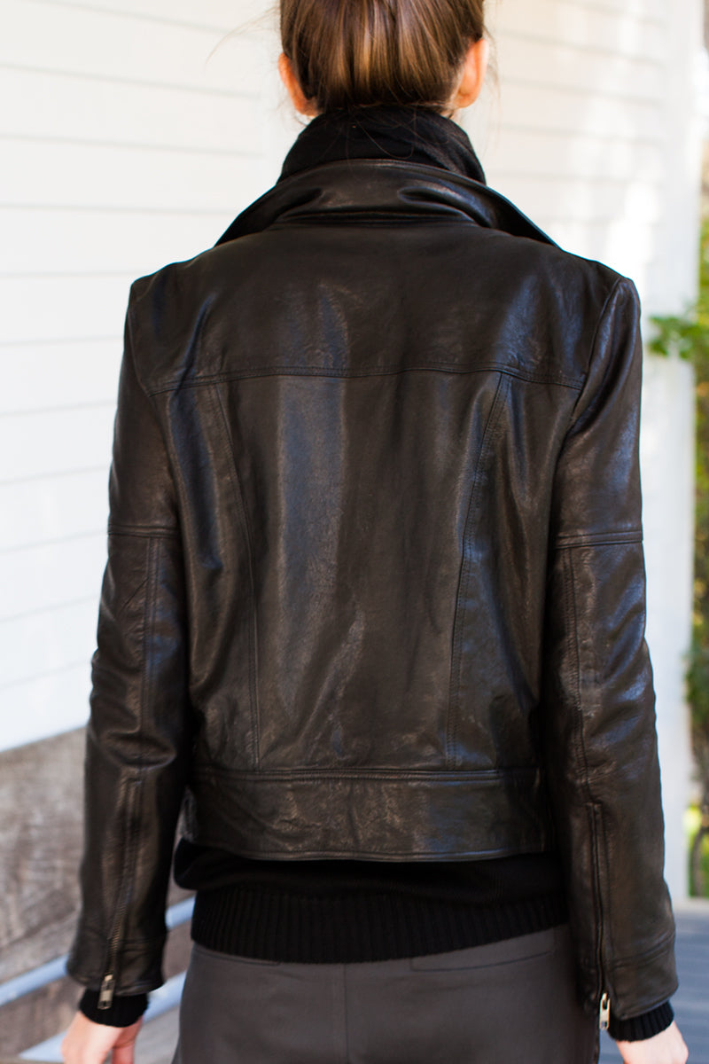 Emerson Fry Biker Jacket - Black Leather