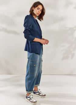 Sumuum Navy Linen Blazer