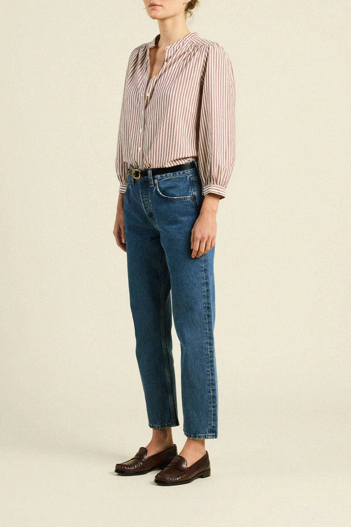 Trovata Clara Blouse in Burgundy Stripe