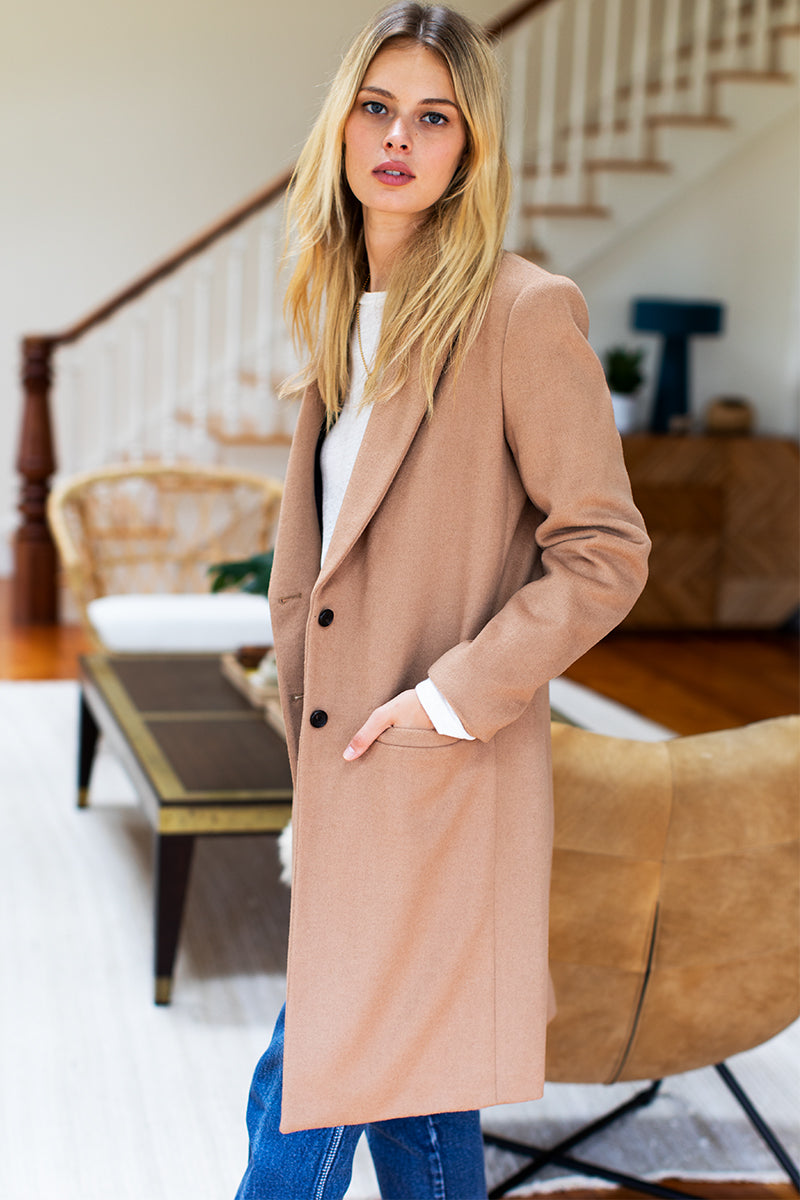 Tailored Coat - Camel Wool Cashmere