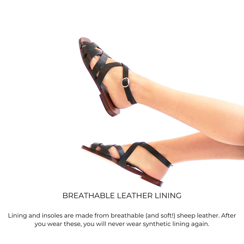 Either Or Criss Cross Sandal | Black