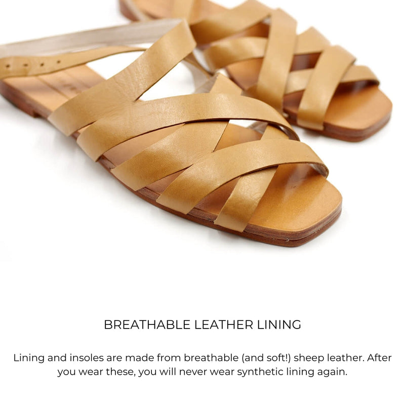 Either Or Criss Cross Sandals | Cognac