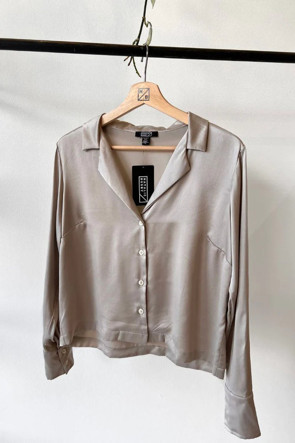 Natalie Busby Date Night Top in Silk Silver
