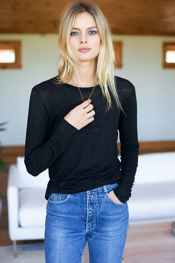 Emerson Fry Emerson Crewneck in Black Linen