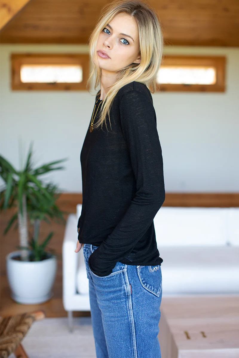 Emerson Fry Emerson Crewneck in Black Linen