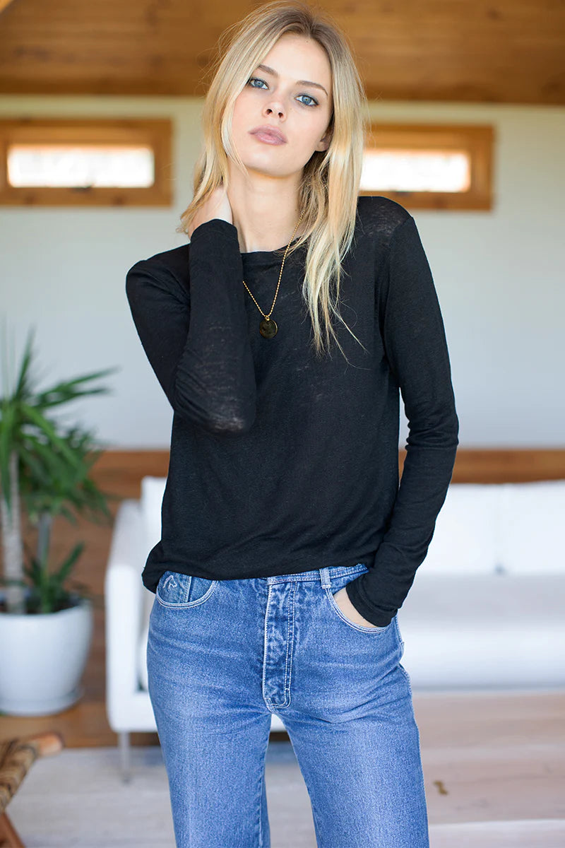 Emerson Fry Emerson Crewneck in Black Linen