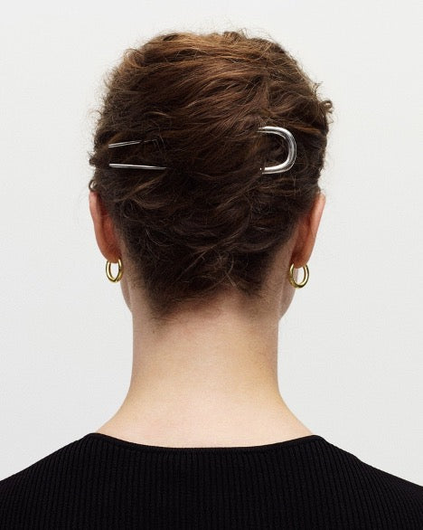Machete Midi Oval French Hair Pin Gold