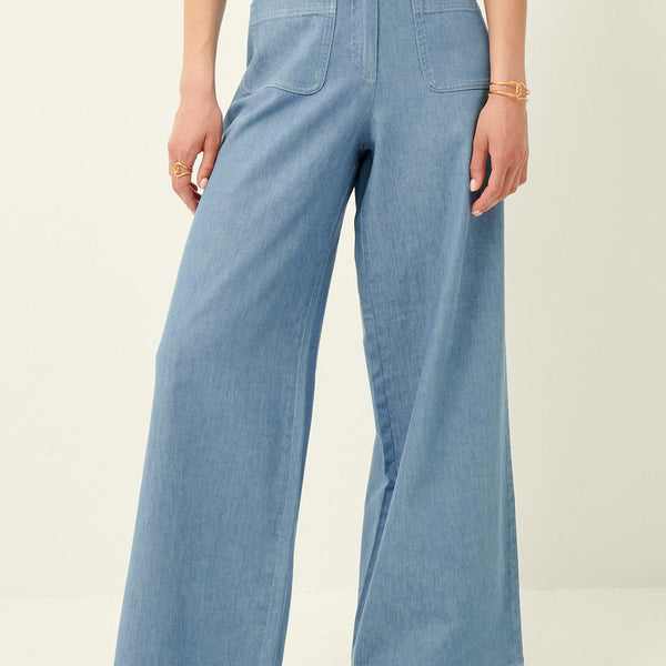 ボトムスその他 Semicouture Blue Amandine trumpet trousers Cotton trumpet trousers - Rosamunda