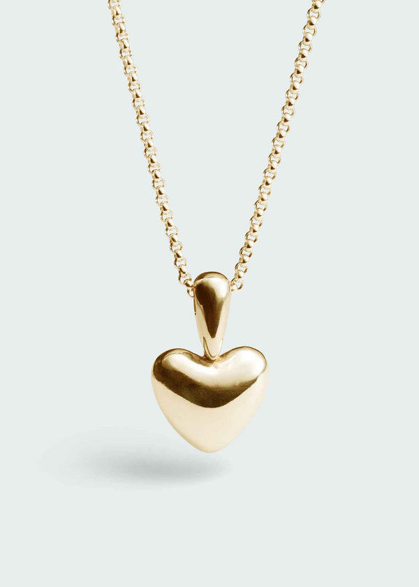 Annika Inez Voluptuous Heart Gold Necklace | large