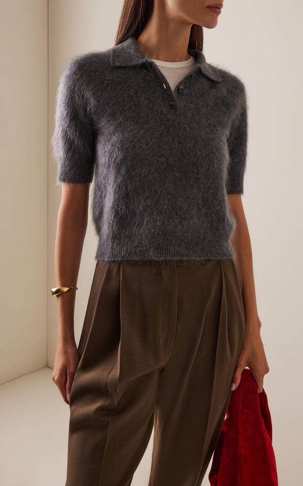 Lisa Yang Carolyn Brushed Cashmere Sweater in Graphite