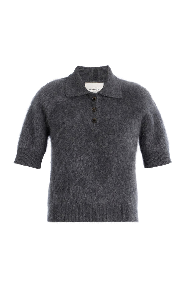 Lisa Yang Carolyn Brushed Cashmere Sweater in Graphite