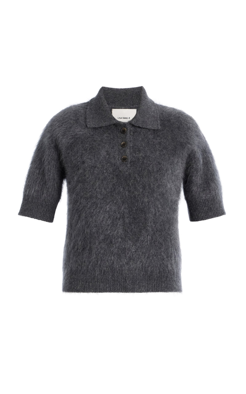 Lisa Yang Carolyn Brushed Cashmere Sweater in Graphite