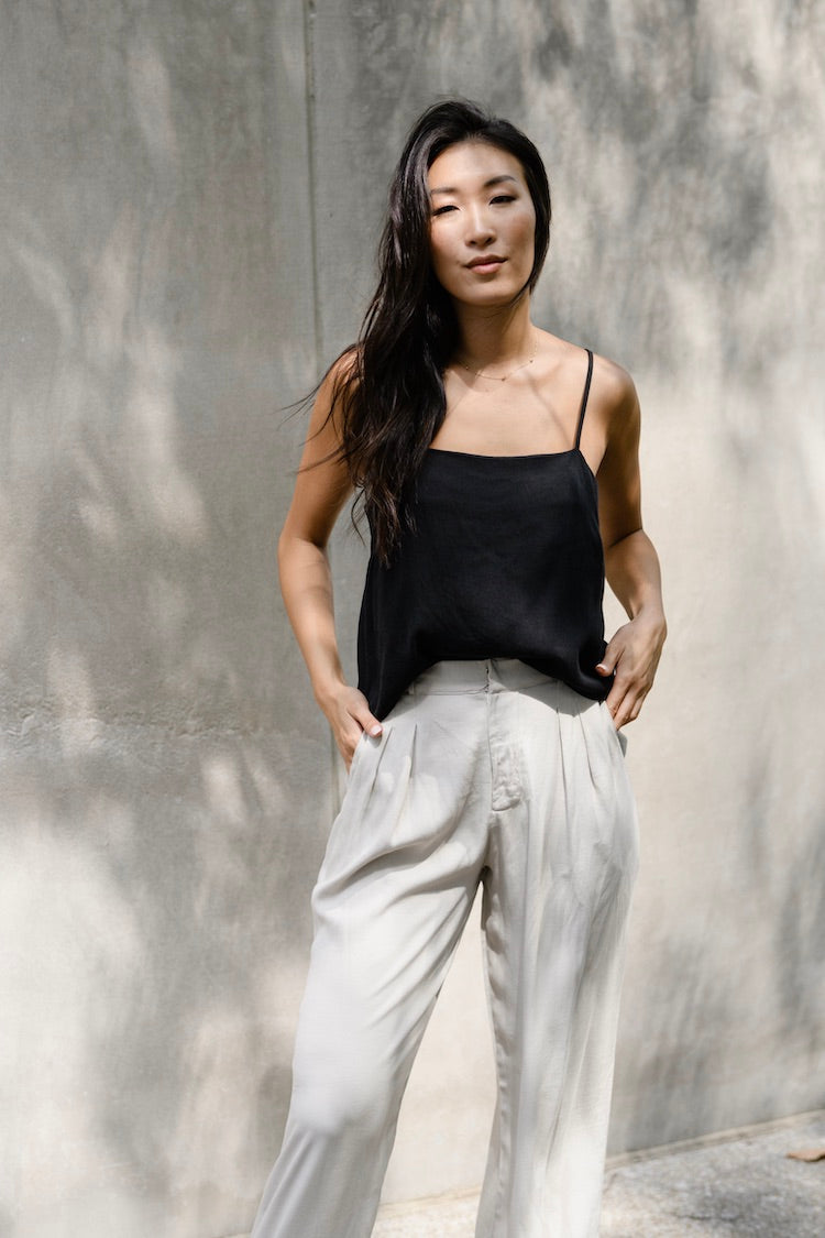 Oyster Wide Leg Flowy Pants Trouser