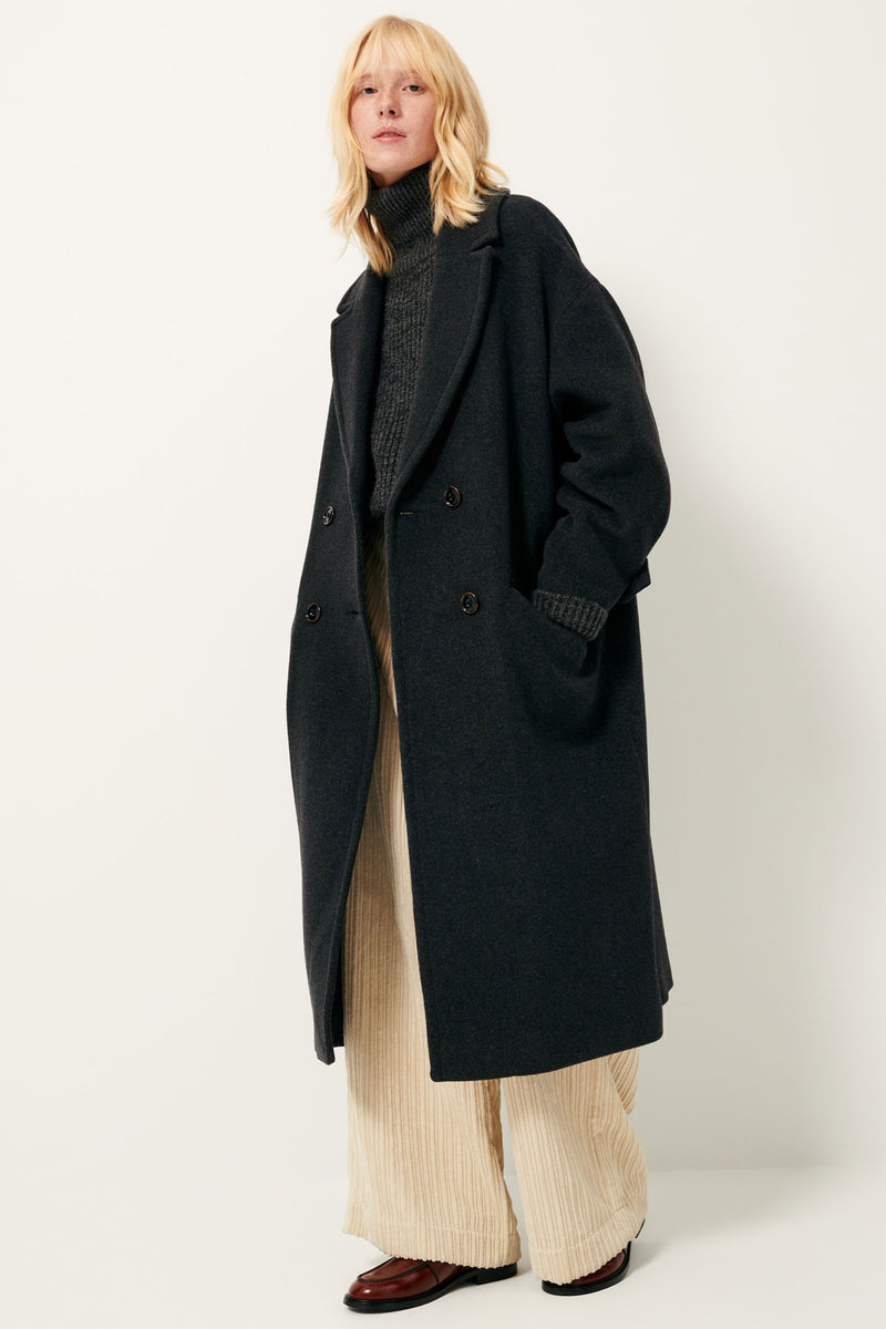 Sessun Mia Coat in Charcoal / Carbonella