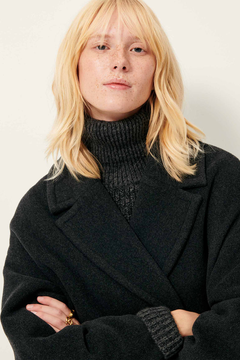 Sessun Mia Coat in Charcoal / Carbonella