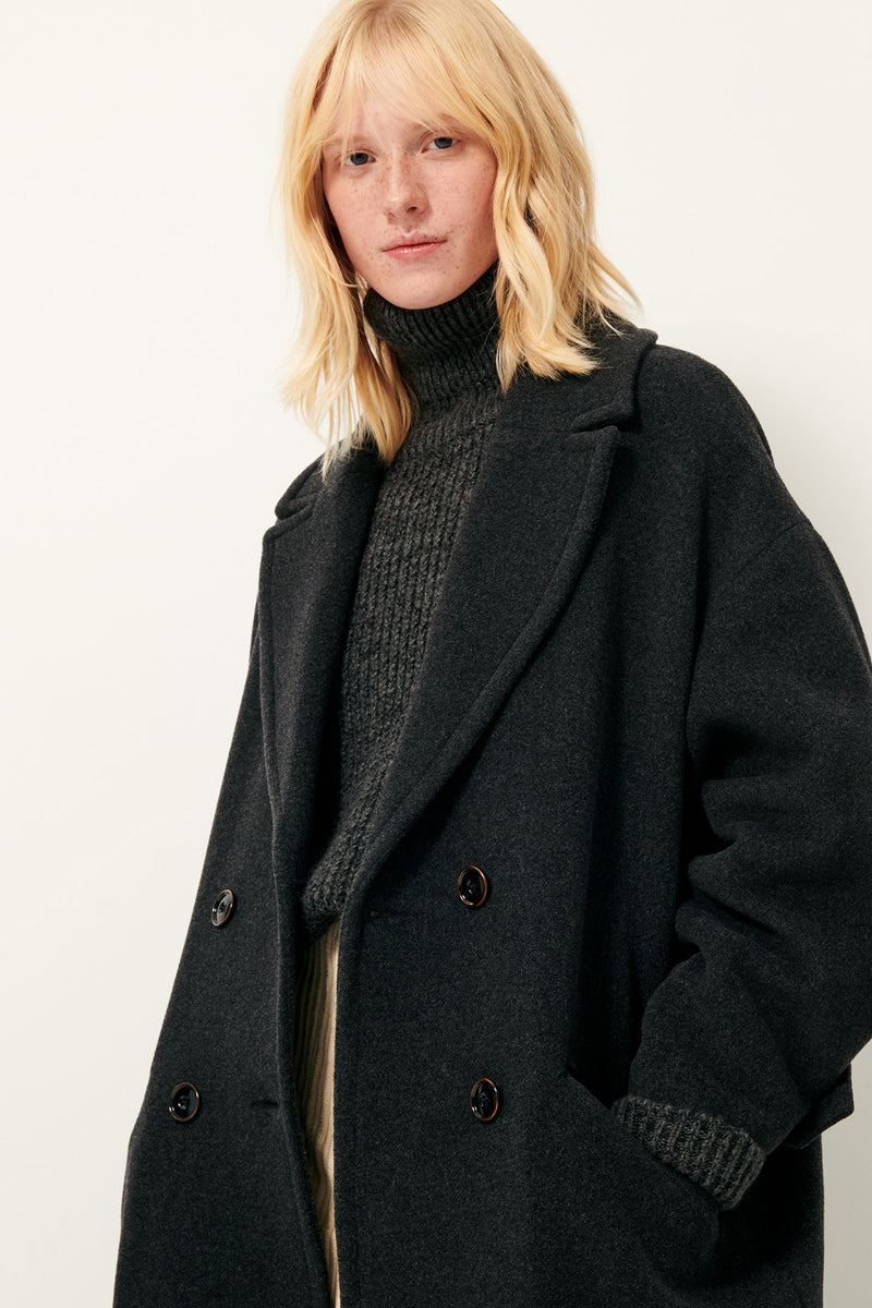 Sessun Mia Coat in Charcoal / Carbonella