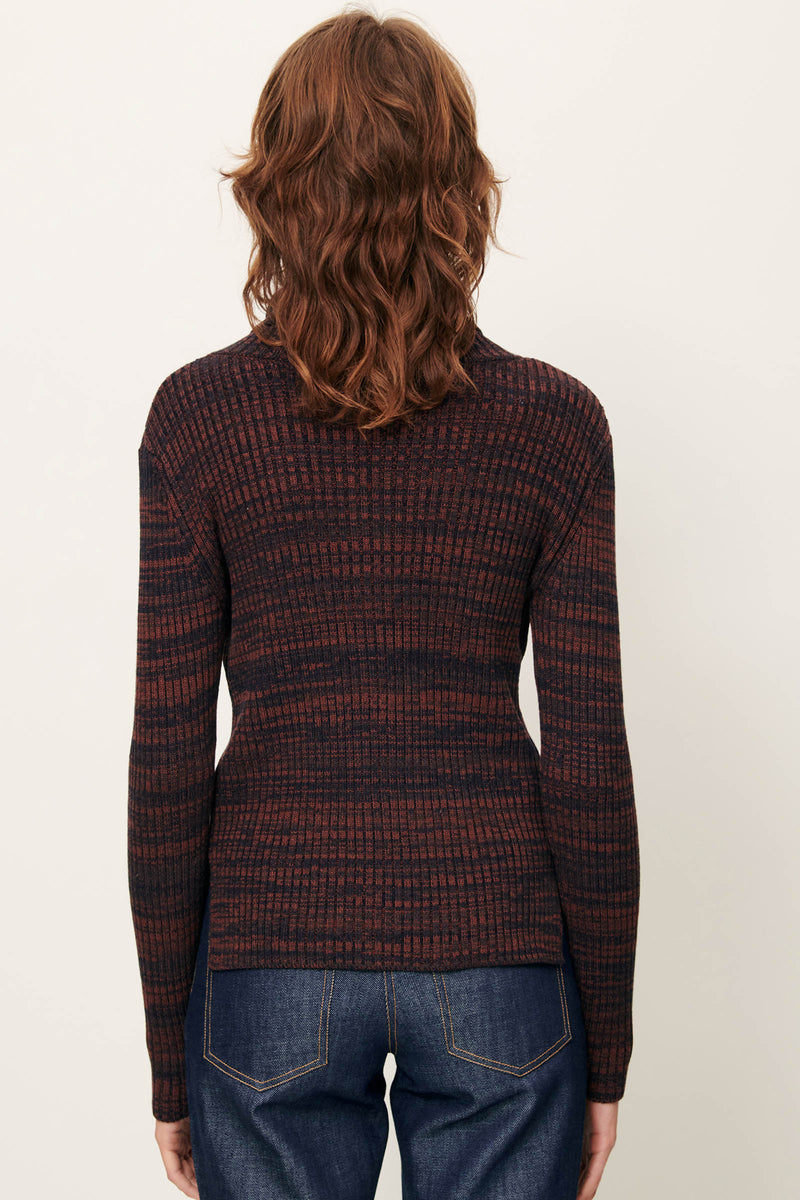 Sessun Mokashi High-neck Cardigan in Navybrown