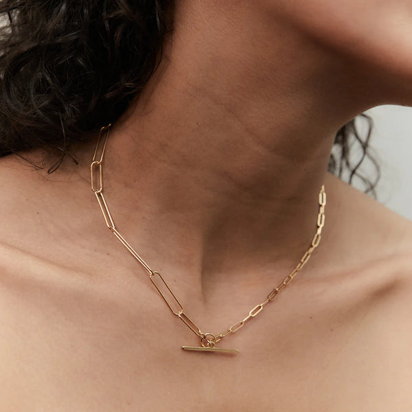 Otiumberg Two Chain Paperclip Necklace in Gold Vermeil