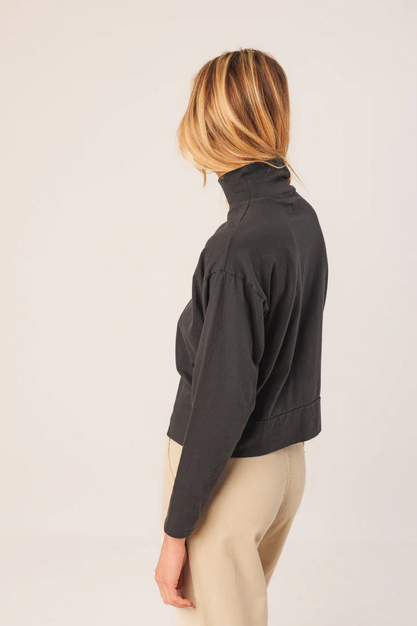 Indi & Cold Ribbed Collar Shirt in Anthracite