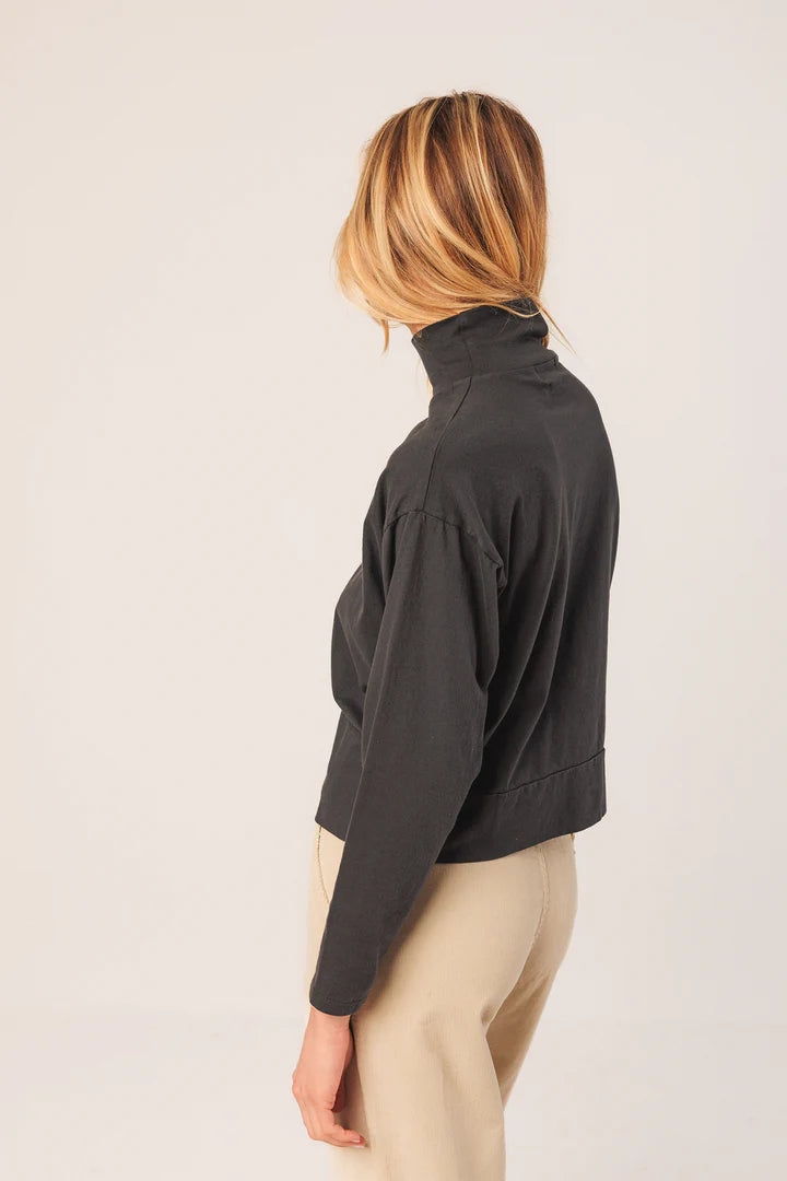 Indi & Cold Ribbed Collar Shirt in Anthracite