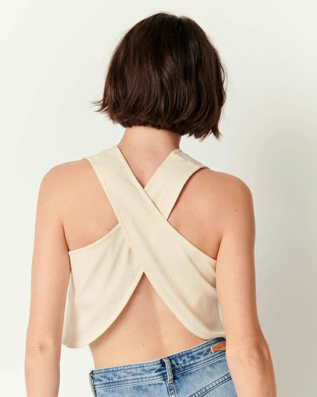 Sessun Binibeca Top in Fleur De Sel + Forest Green