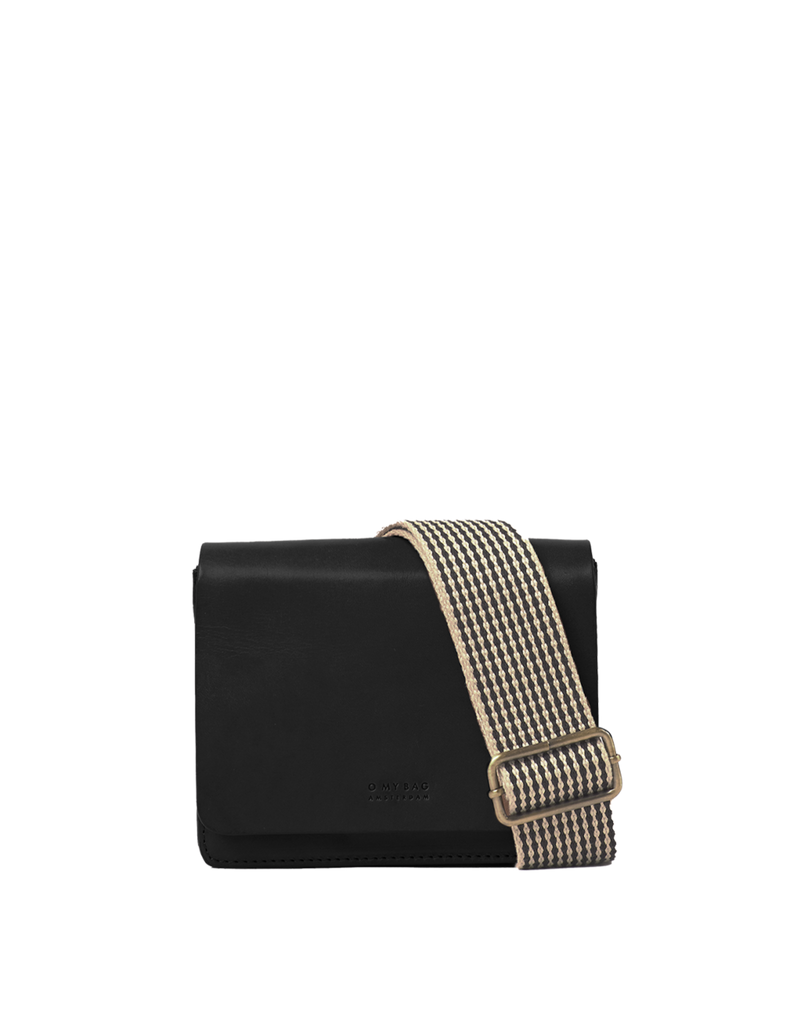 Audrey Mini Black Leather Crossbody Bag