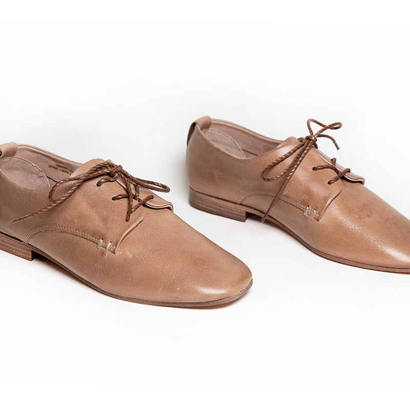 Either Or Cognac Brown Oxford Shoes