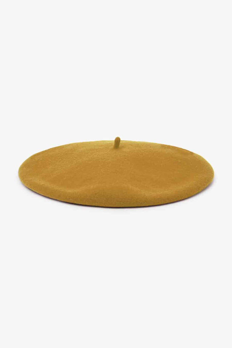 Rita Row Wool Beret - Mustard + Pale Blue