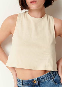 Sessun Binibeca Top in Fleur De Sel + Forest Green
