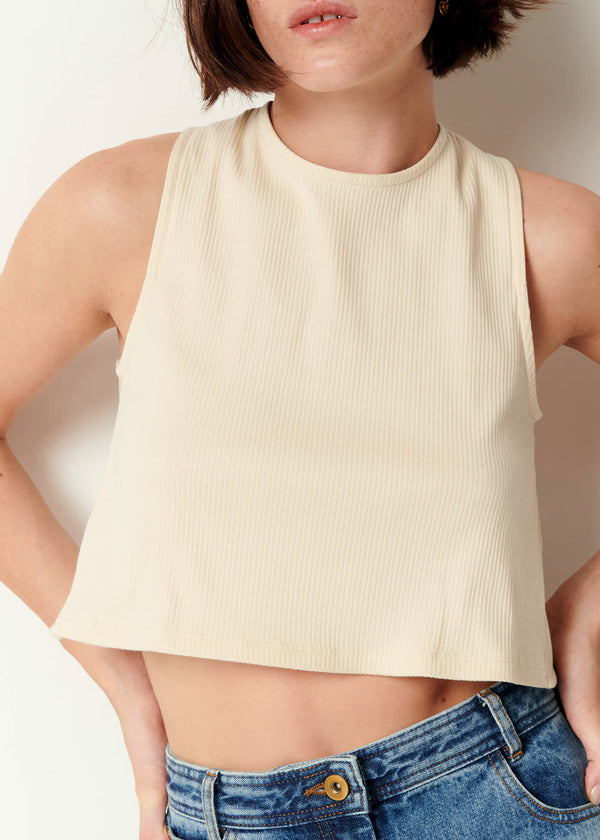 Sessun Binibeca Top in Fleur De Sel + Forest Green