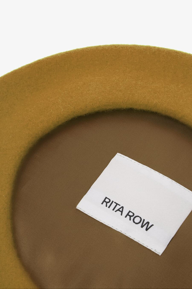 Rita Row Wool Beret - Mustard + Pale Blue