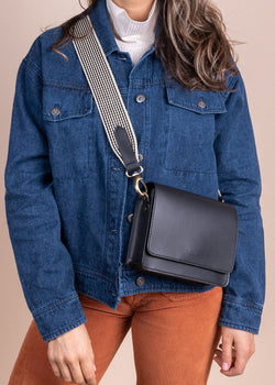 Audrey Mini Black Leather Crossbody Bag