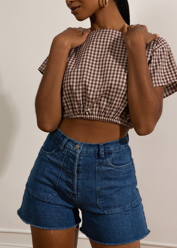 Loup Simone Washed Indigo Cut Off Shorts