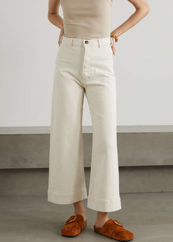 The Great Seafair Wide Leg Jeans Denim in Stone