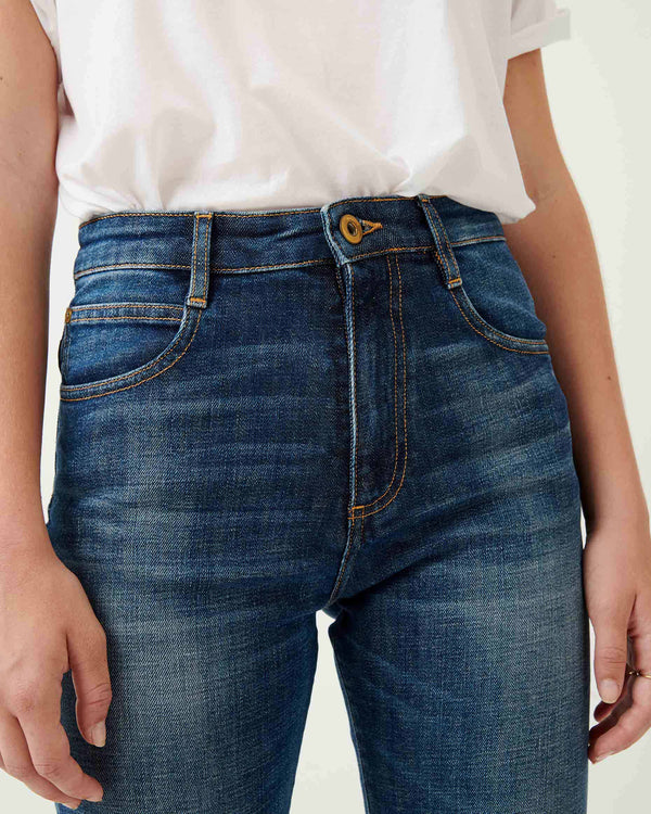 Marino High Waist Straight Leg Jeans in Melody Blue