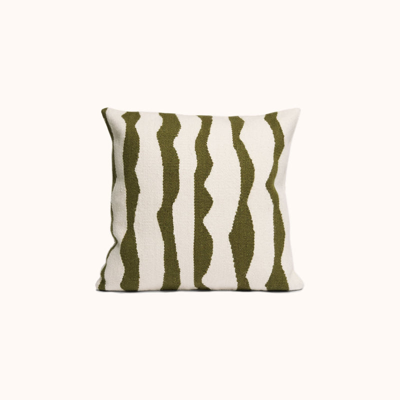 Paso Throw Pillow in Natural/Moss