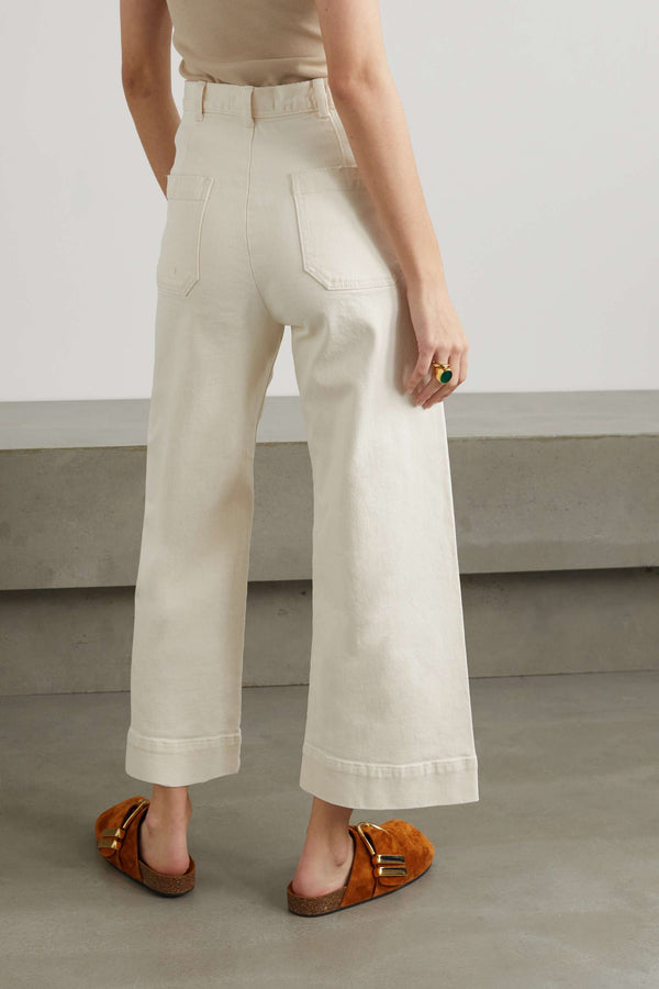 The Great Seafair Wide Leg Jeans Denim in Stone